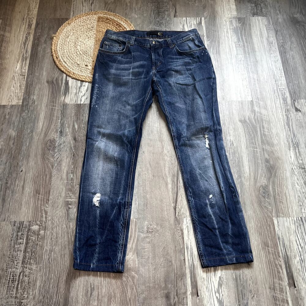 JUSTCAVALLI Mens Distressed Denim Jeans